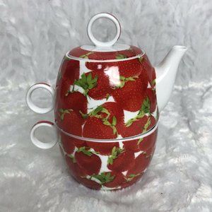 NK Fine Porceiain Strawberry Design Tea for One